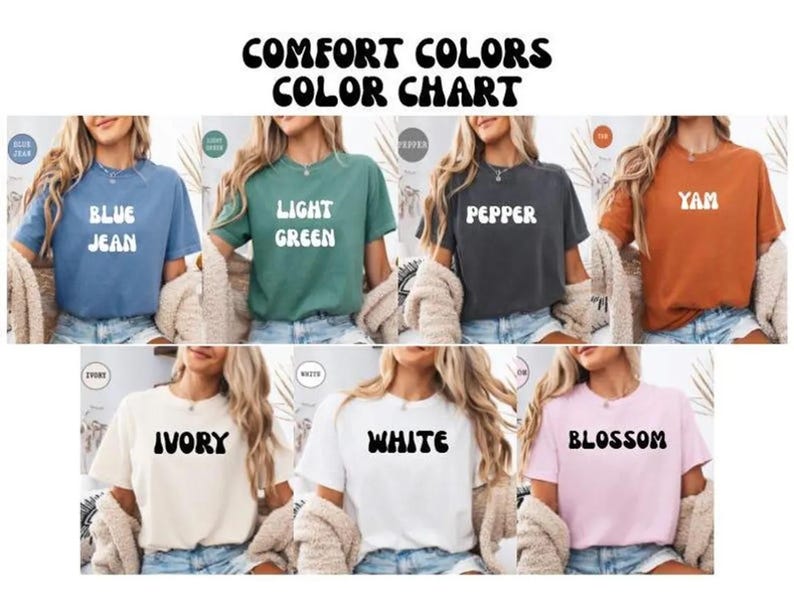 a group of women wearing different colored shirts