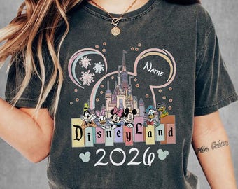 Personalized Disneyland 2026 Comfort Colors Shirt, Mickey And Friends Shirt, Custom Mouse Ear Castle Fireworks Tee, Family Vacation Matching