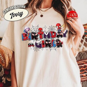 Custom Name Spidey & His Amazing Friends Birthday Shirt, Birthday Family Matching Tee, Ghost Spider Birthday, Superhero Birthday Shirt image 4