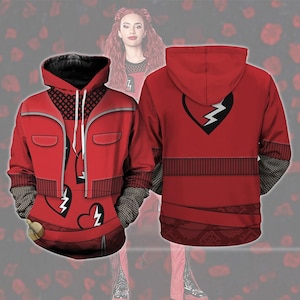Red Descendants 4 3D Full Over Print Hoodie, The Rise Of Red Cosplay, Red Of Hearts, Magic Kingdom, Musical Fantasy Outfit, Wonderland Party