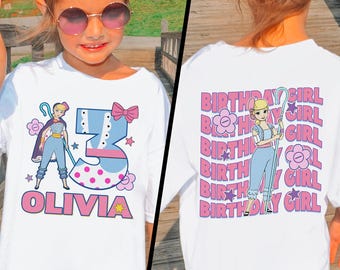 Personalized Bo Peep Birthday Girl Shirt, Disneyland Toy Story Birthday Shirt, Toy Story Theme Party Shirt, Family Birthday Matching Shirt