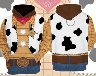 Toy Story Woody 3D Full Over Print Hoodie, Woody Costume Hoodie, Toy Story Cowboy Cosplay Shirt, Woody Cosplay Sweatshirt, Halloween Costume
