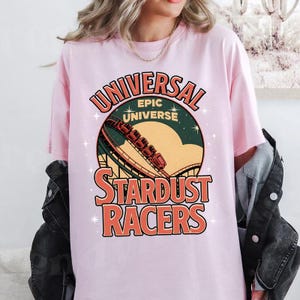 Comfort Colors® Universal Epic Universe StarDust Racers Shirt, Vintage Epic Universe Shirt, Retro Theme Park Tee, Family Vacation Shirts image 5