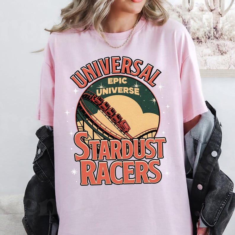 Comfort Colors® Universal Epic Universe StarDust Racers Shirt, Vintage Epic Universe Shirt, Retro Theme Park Tee, Family Vacation Shirts image 5