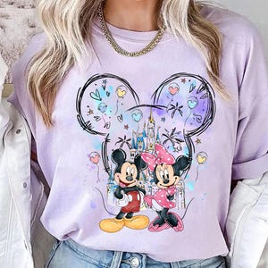 Mickey Minnie Happiest Place On Earth Shirt, Disneyland Castle Shirt, Disneyland Couple Shirt, Magical Castle Shirt, WDW Family Trip Shirt image 1