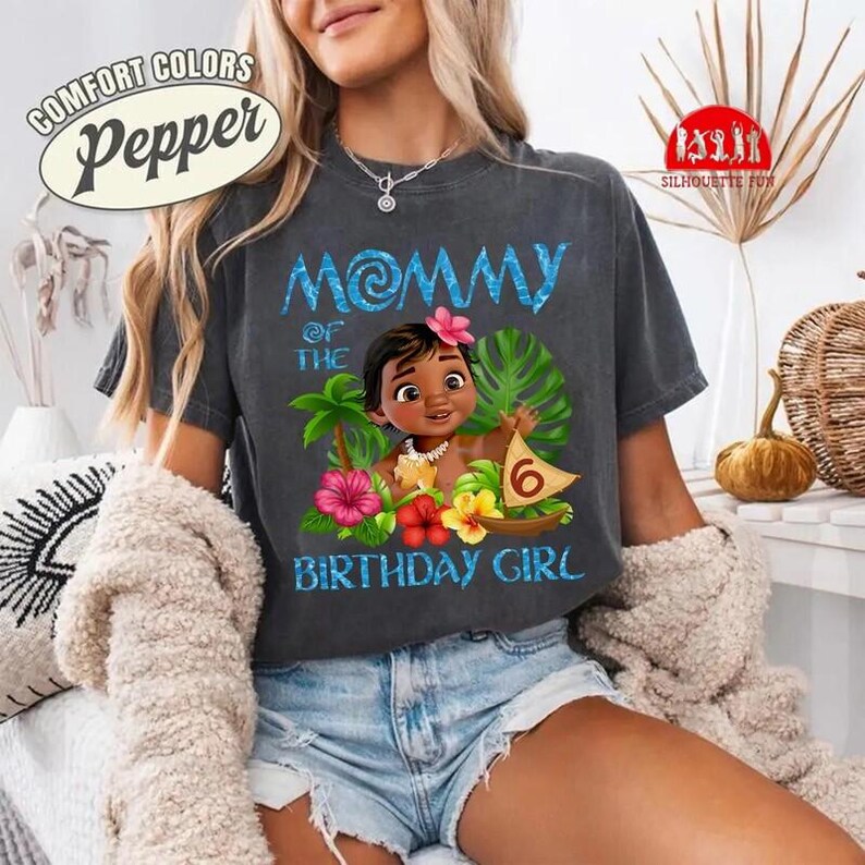 Disneyland Moana Birthday Family Shirts, Custom Birthday Princess Moana Tees, Disneyland Birthday Girl Sweatshirt, Family Birthday Shirt image 4