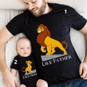 Camiseta de El Rey León "De tal palo, tal astilla", Camiseta de El Rey León para padre e hijo, Camiseta de Mufasa y Simba, Camiseta a juego para padre e hijo, Camiseta del Día del Padre 2023 imagen 1