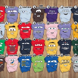 Camisetas de disfraz a juego de Cars de Disneyland, camiseta de Rayo McQueen, Mater, Doc Hudson y Sally, Mickey no es tan aterrador, camiseta de Halloween de Disneyland imagen 1