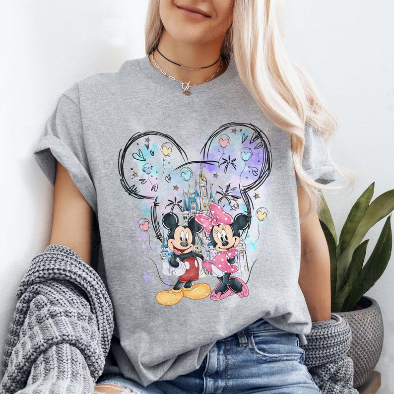 Mickey Minnie Happiest Place On Earth Shirt, Disneyland Castle Shirt, Disneyland Couple Shirt, Magical Castle Shirt, WDW Family Trip Shirt image 4