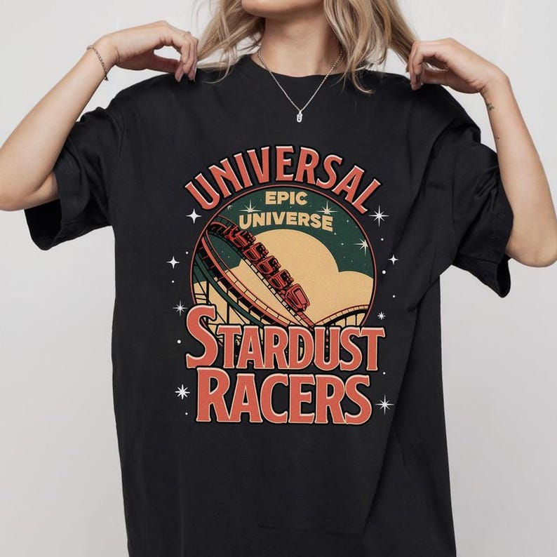 Comfort Colors® Universal Epic Universe StarDust Racers Shirt, Vintage Epic Universe Shirt, Retro Theme Park Tee, Family Vacation Shirts image 4