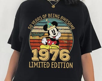 Vintage 1976 Limited Edition Mickey Sweatshirt, 50th Birthday Sweatshirt, Disneyland 50th Birthday Anniversary 2026 Shirt, Mickey Bday Shirt