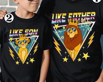 Disneyland Metal 90s The Lion King Father's Day Shirt, Simba And Mufasa Shirt, Dad Son Matching Shirt, Cool Dad Shirt, Magic Kingdom Tee