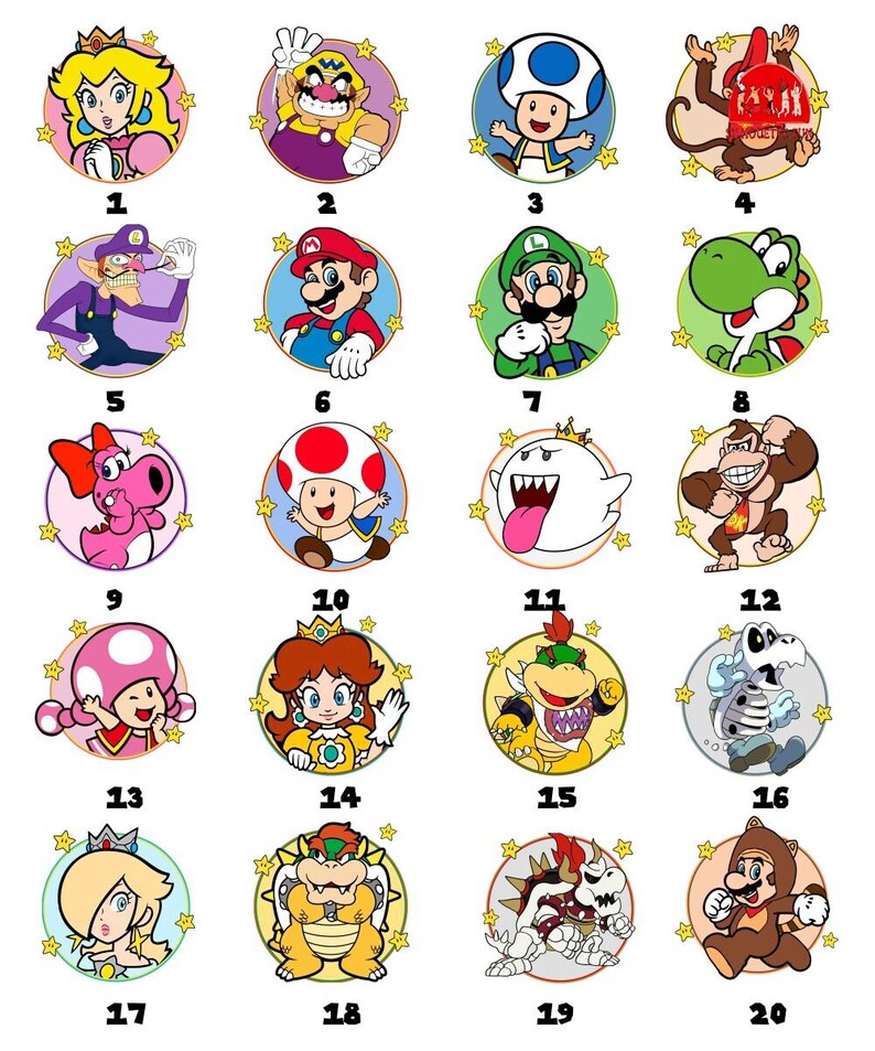Personalized Super Mario Costume Family Shirt, Halloween Super Mario Family, Mario Group Costume Bros Luigi Yoshi Peach Bowser Toad Shirt image 4
