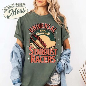 Comfort Colors® Universal Epic Universe StarDust Racers Shirt, Vintage Epic Universe Shirt, Retro Theme Park Tee, Family Vacation Shirts image 3