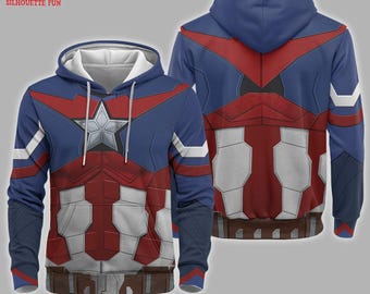 Sam Wilson Captain America Suit 3D Full Over Print Hoodie, Captain America Superhero Cosplay Hoodie, Avengers Superhero Sweatshirt Hoodies