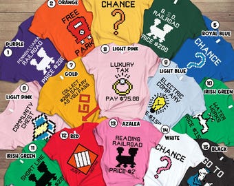Monopoly Game Halloween Costume Shirt, Group Monopoly Game Matching Halloween Costume, Family Halloween Costumes, Monopoly Game Party Shirt