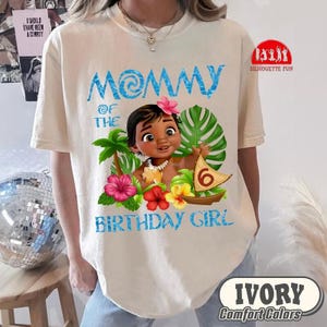 Disneyland Moana Birthday Family Shirts, Custom Birthday Princess Moana Tees, Disneyland Birthday Girl Sweatshirt, Family Birthday Shirt image 5