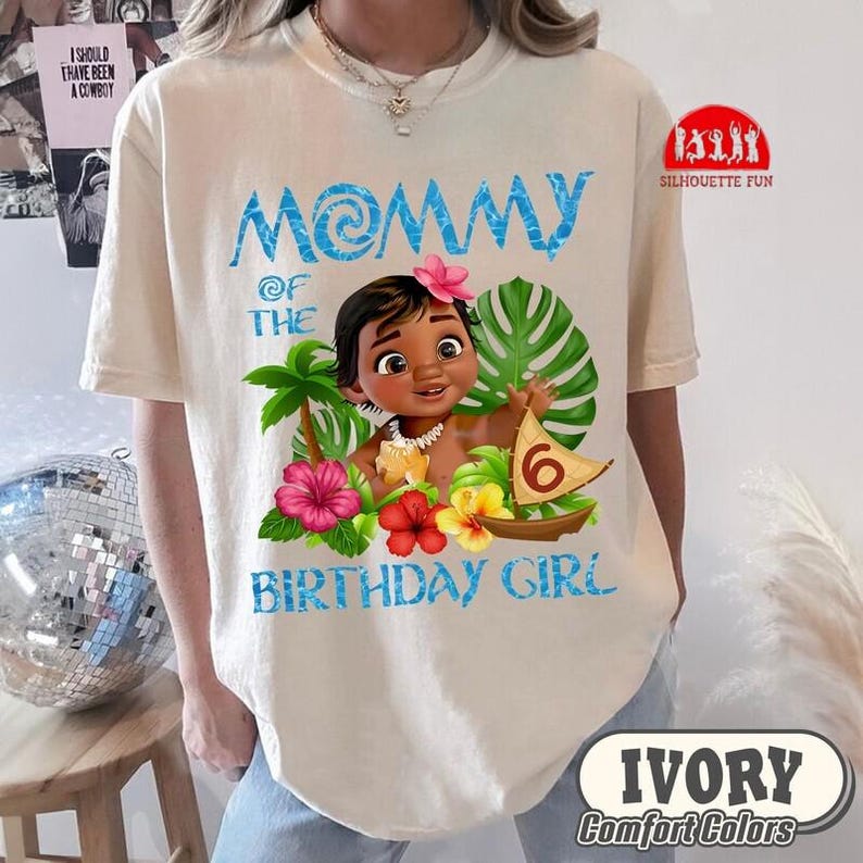 Disneyland Moana Birthday Family Shirts, Custom Birthday Princess Moana Tees, Disneyland Birthday Girl Sweatshirt, Family Birthday Shirt image 5