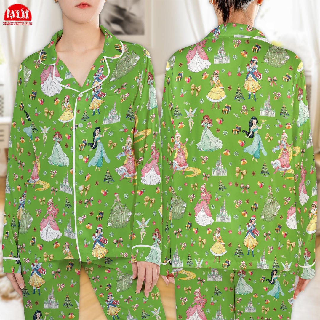Princess Ariel Belle Jasmine Cinderella Pajamas Set, Christmas ...