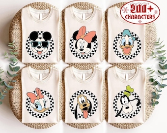 Retro Disneyland Checkered Comfort Colors Shirt, Disneyland All Characters Shirt, Walt Disneyworld, Disneyland Trip Shirt, Magical Kingdom