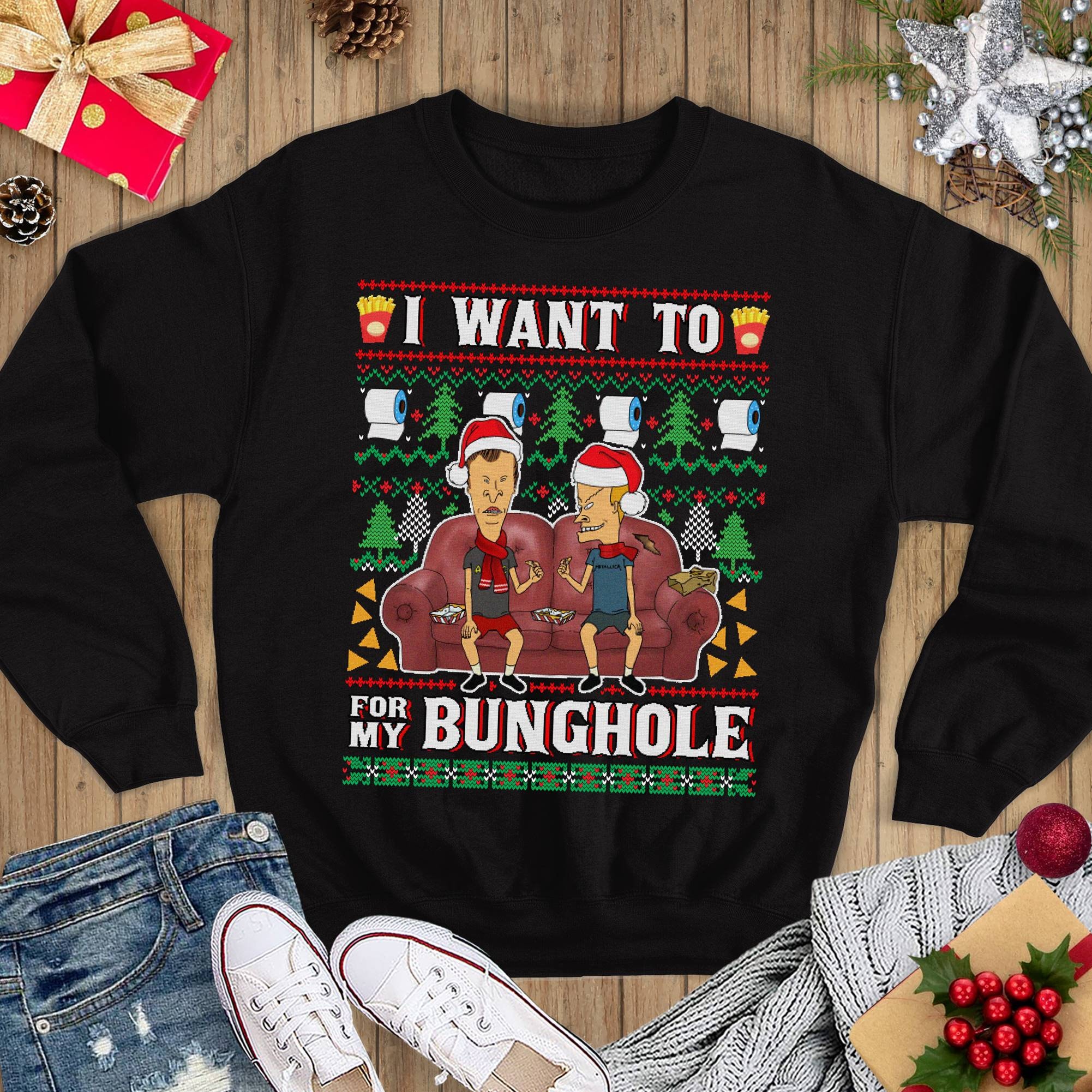 Beavis and butthead christmas sweater deals