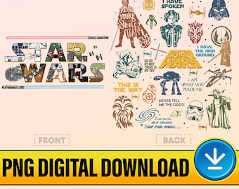 Retro StarWars Matching Png, Disneyland StarWars Png, StarWars Characters Png, DisneyTrip 2024 Png, Galaxy's Edge Png , Digital Download
