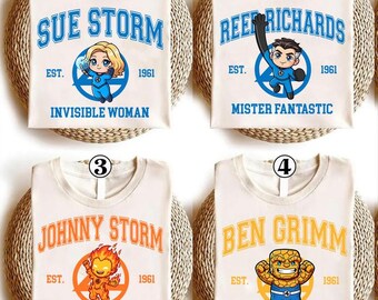 Comfort Colors® Fantastic Four 4 First Steps Shirt, Fantastic Four Movie 2025 Character T-Shirt, Pedro Pascal Reed Richards Sue Storm Shirt