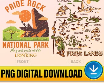 Rafiki Simba Pride Lands Map Png, Retro Lion King Disneyland Png, Animal Kingdom Png, DisneyWorld Trip Png, Viaje familiar, Descarga digital