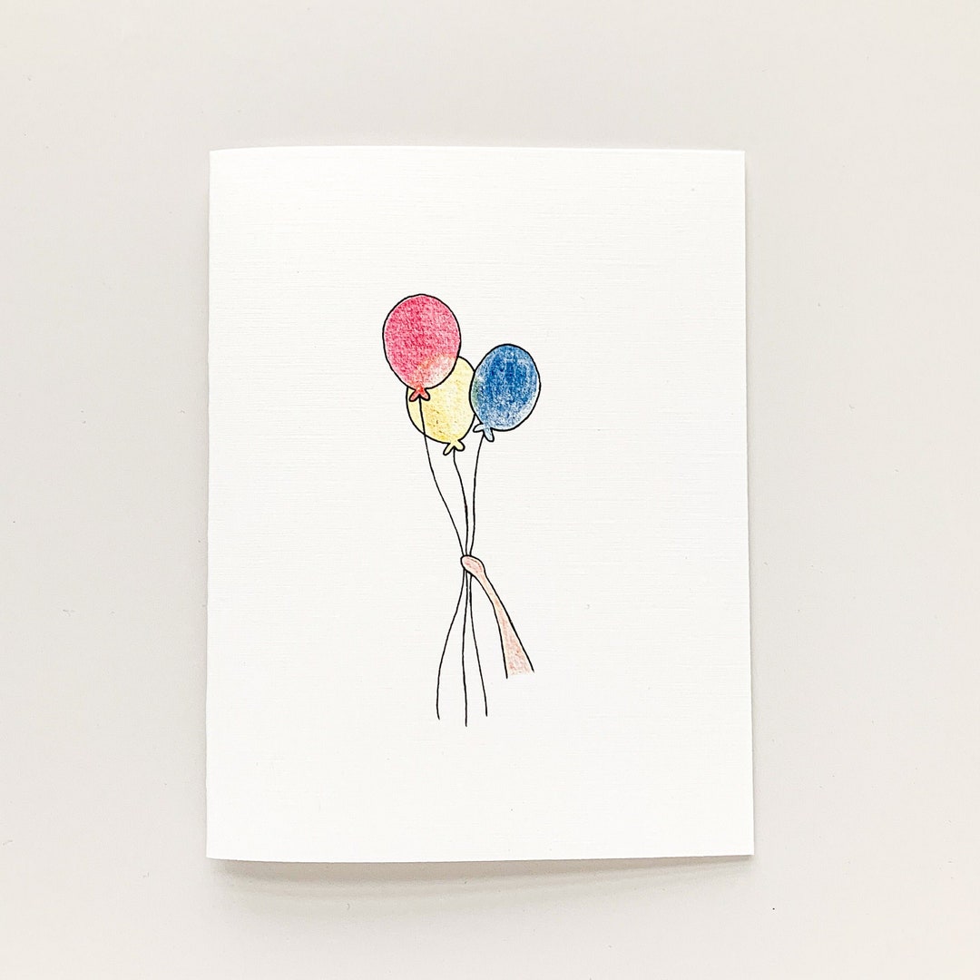 Balloon Notecards (pack of 5) - Etsy