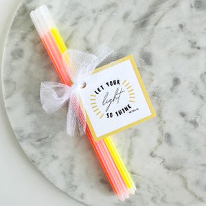 Etiqueta de regalo "Deja que tu luz brille" para campamentos de niñas, fiestas de resplandor, sociedad de socorro, primaria, ministerio, regalo religioso, días de actividades.