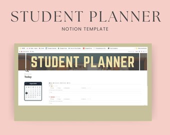 Student Planner - Notion Template - 2023-2024  Assignment Tracker, Calendar