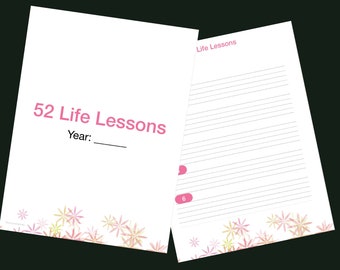 52 Life Lessons Journal  —  (Journal, Yearly Journal, Memory Journal) — GoodNotes — pdf file