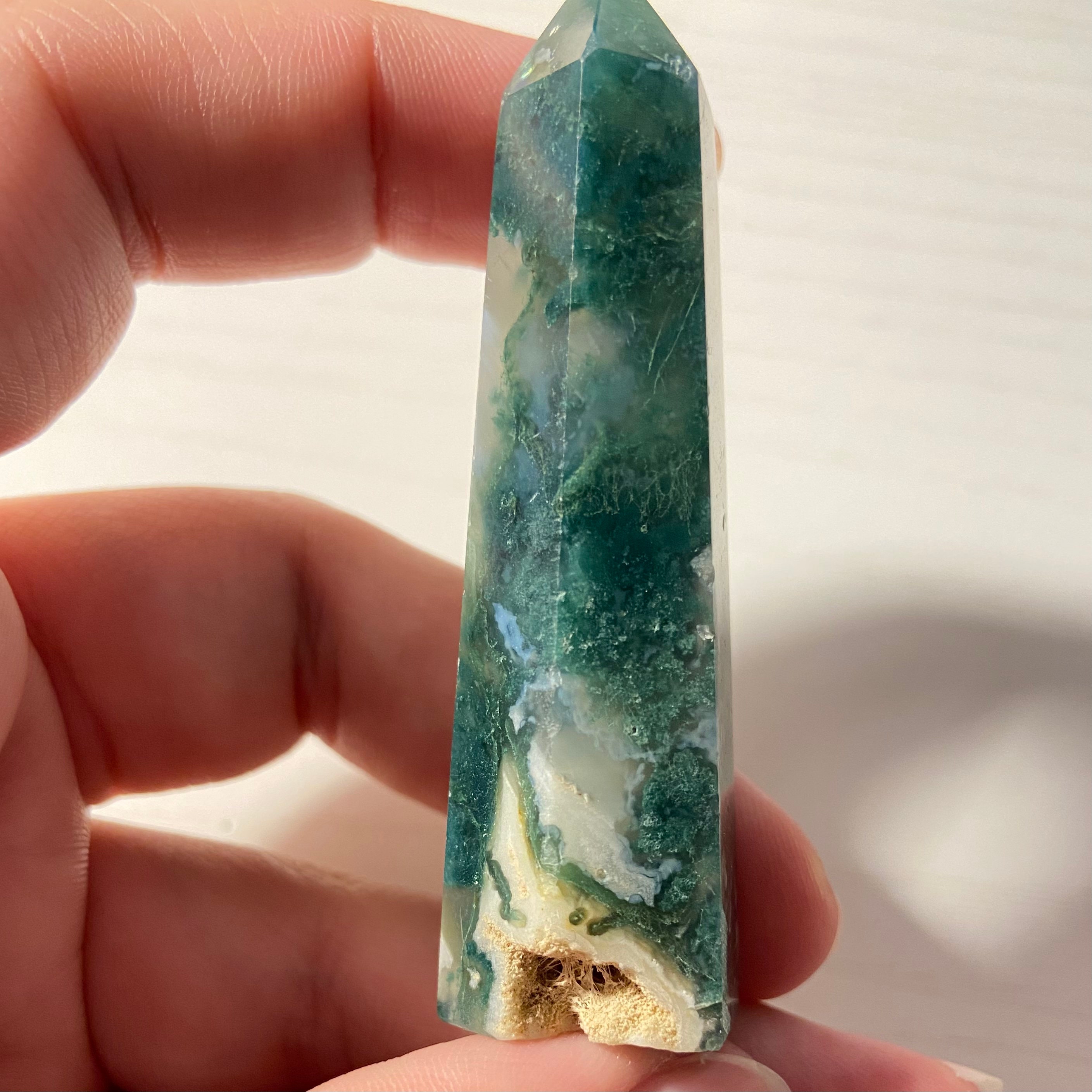 Moss Agate Tower Natural Crystal | Etsy