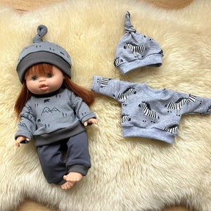 Lot 5 pieces clothes for Paola Reina Gordi minikane baby doll clothes fit for 34 cm 13-14 inch 5 pieces Zebra & wolf