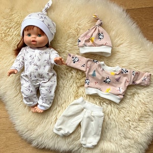 Lot 5 pieces clothes for Paola Reina Gordi minikane baby doll clothes fit for 34 cm 13-14 inch 5 pieces Lavender & floral