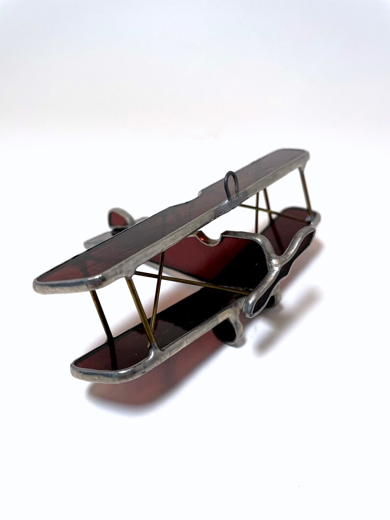 Stained glass WWI Biplane image 4