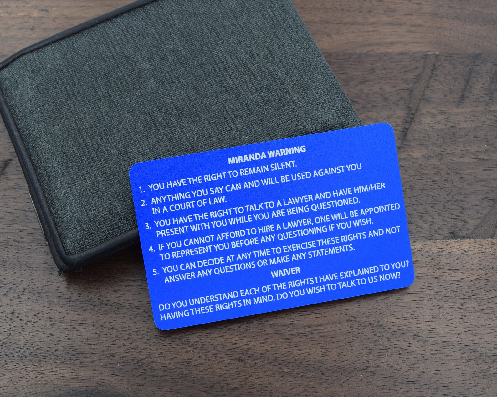 Engraved Miranda Card Miranda Rights Laser Engraved Miranda - Etsy