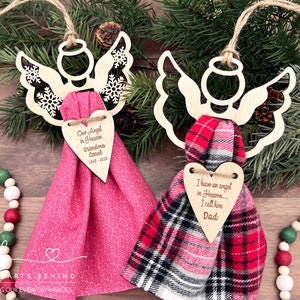 Clothing Memory Angel Ornament, Memorial Angel Christmas Ornament, Loss of Loved One, Mom Dad Grandma Remembrance, Keepsake Personalized