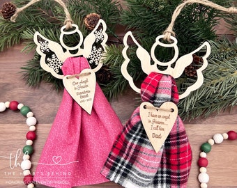 Clothing Memory Angel Ornament, Memorial Angel Christmas Ornament, Loss of Loved One, Mom Dad Grandma Remembrance, Keepsake Personalized