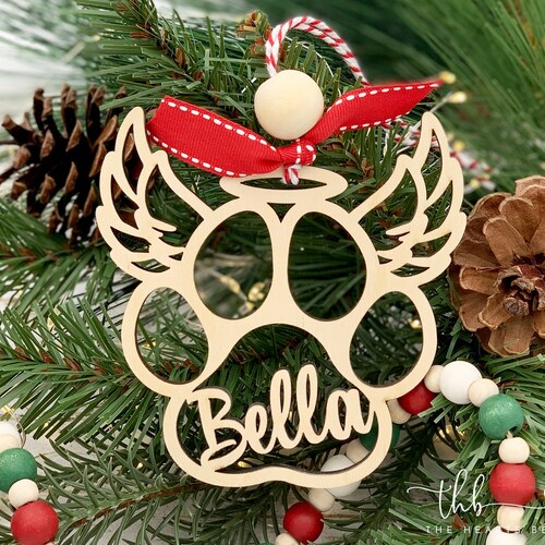 Pet Angel Paw Ornament Pet Memorial Ornament Paw With Wings Etsy
