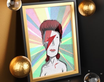 David Bowie Inspired Art Print: "A Lad Insane" Legend Poster