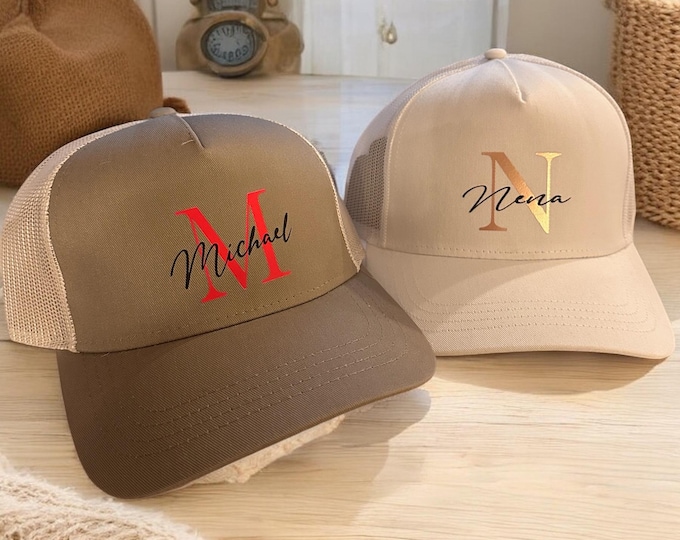 Cap with Name | Baseball Cap Unisex Khaki, Black, Brown, White
