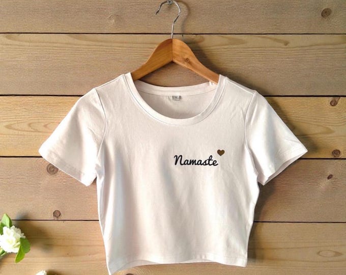 Yoga T-shirt Namaste and heart, short yoga T-shirt, Yogi