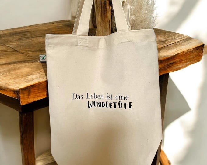 Cotton bag personalized with saying individually personalized with desired text