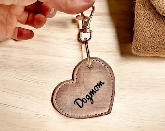 DOGMOM Keychain Heart Rose Gold