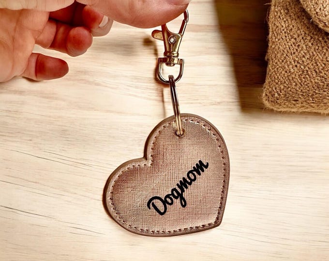 DOGMOM Keychain Heart Rose Gold