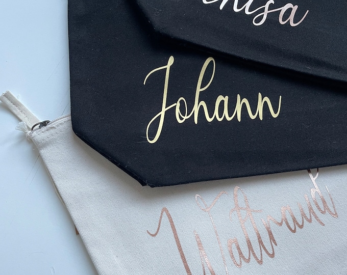XXL toiletry bag | cosmetic bag gift made of organic cotton personalized with name