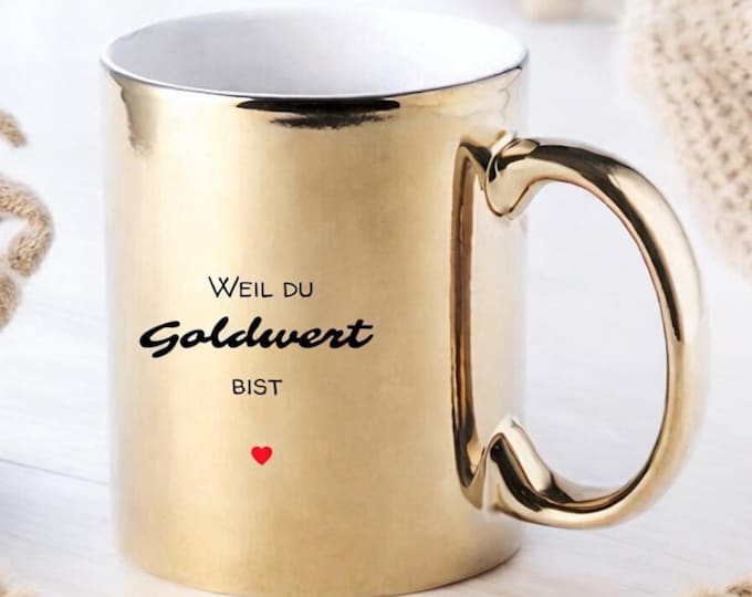 Mug personalized with name, gold, because you are worth your weight in gold, girlfriend, soul mate, therapist, gift idea, coffee lover