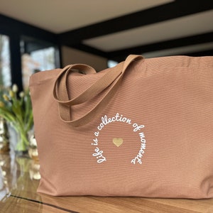 XXL Strandtasche XXL Shopper personalisierte Tasche mit Herz Geschenk Tasche mit Spruch Life is a collection of moments Bild 5