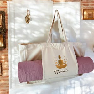 Yoga Tragetasche personalisiert mit Name, Sport Tasche, Geschenk für Freundin, Geschenk, Pilatis Tasche